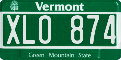 VT license plate XLO874