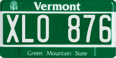VT license plate XLO876