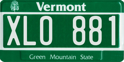 VT license plate XLO881