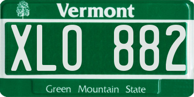VT license plate XLO882