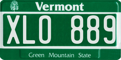 VT license plate XLO889