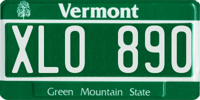 VT license plate XLO890