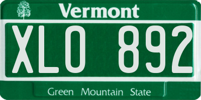 VT license plate XLO892