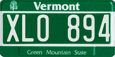 VT license plate XLO894