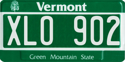 VT license plate XLO902