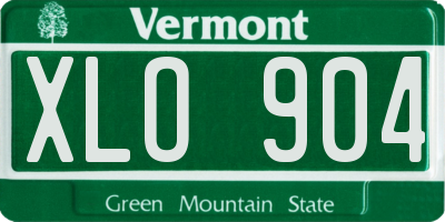 VT license plate XLO904
