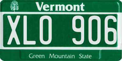 VT license plate XLO906