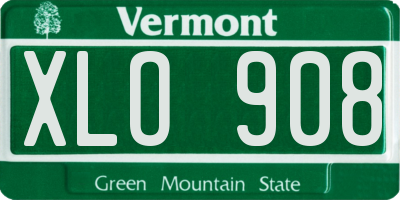 VT license plate XLO908