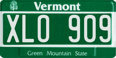 VT license plate XLO909