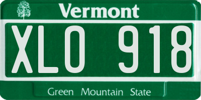 VT license plate XLO918