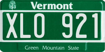 VT license plate XLO921