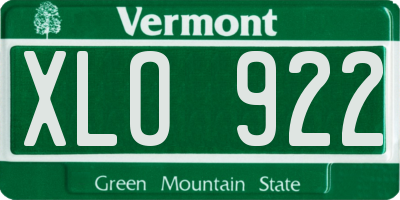 VT license plate XLO922