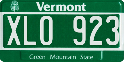 VT license plate XLO923