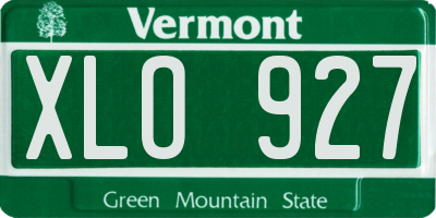 VT license plate XLO927