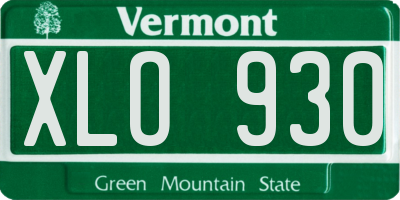 VT license plate XLO930