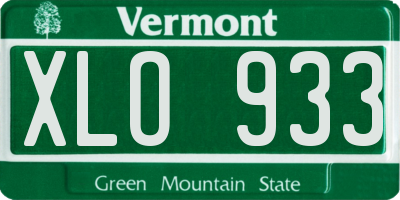 VT license plate XLO933