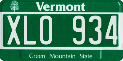 VT license plate XLO934