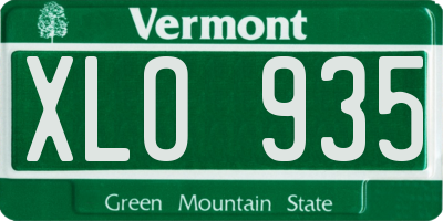 VT license plate XLO935