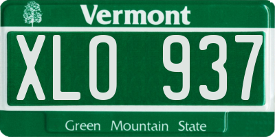 VT license plate XLO937