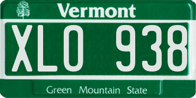 VT license plate XLO938