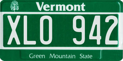 VT license plate XLO942