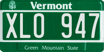 VT license plate XLO947