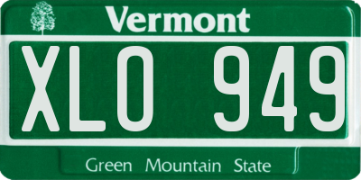 VT license plate XLO949