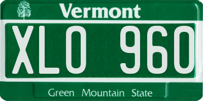 VT license plate XLO960