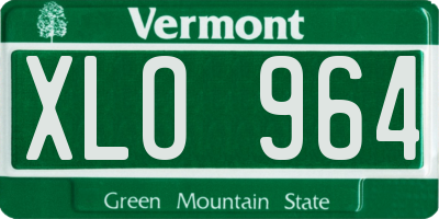 VT license plate XLO964