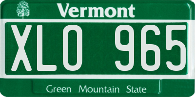 VT license plate XLO965