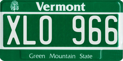 VT license plate XLO966