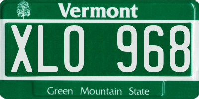 VT license plate XLO968
