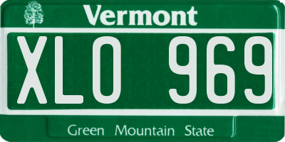 VT license plate XLO969