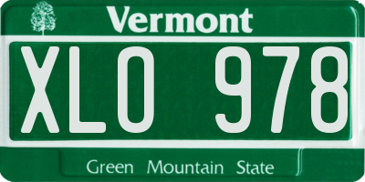 VT license plate XLO978