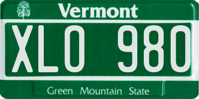 VT license plate XLO980