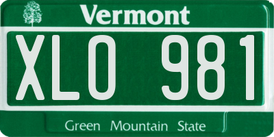 VT license plate XLO981