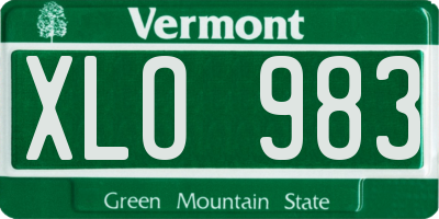 VT license plate XLO983
