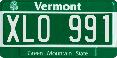 VT license plate XLO991