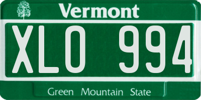 VT license plate XLO994