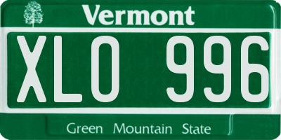 VT license plate XLO996
