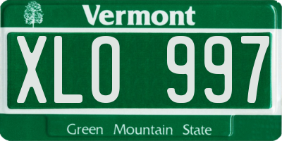 VT license plate XLO997