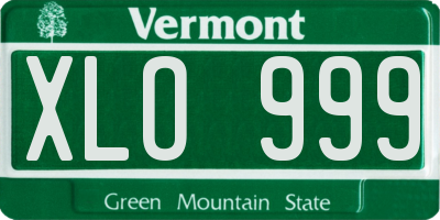 VT license plate XLO999
