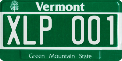 VT license plate XLP001