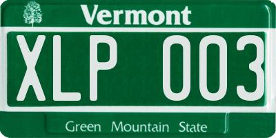 VT license plate XLP003