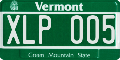 VT license plate XLP005