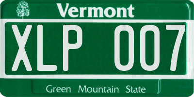 VT license plate XLP007
