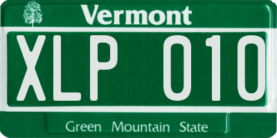 VT license plate XLP010