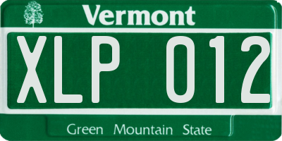 VT license plate XLP012