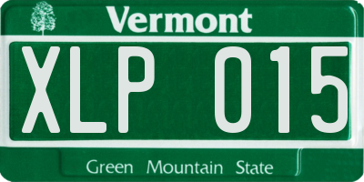 VT license plate XLP015