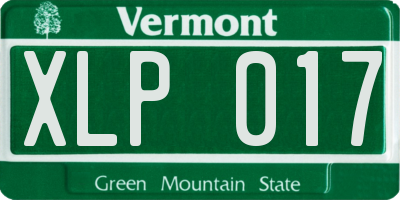 VT license plate XLP017